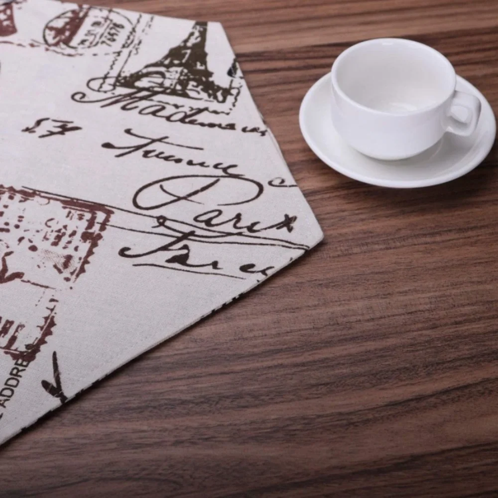 Classic Linen & Cotton Printed Natural Table Runner